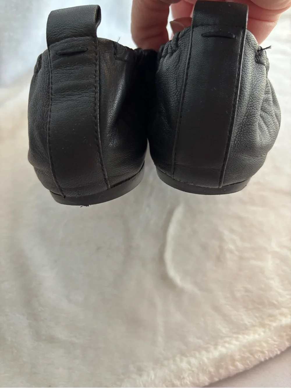 Eileen Fisher Naomi Nappa Leather Ballet Flat Black Size 7.5